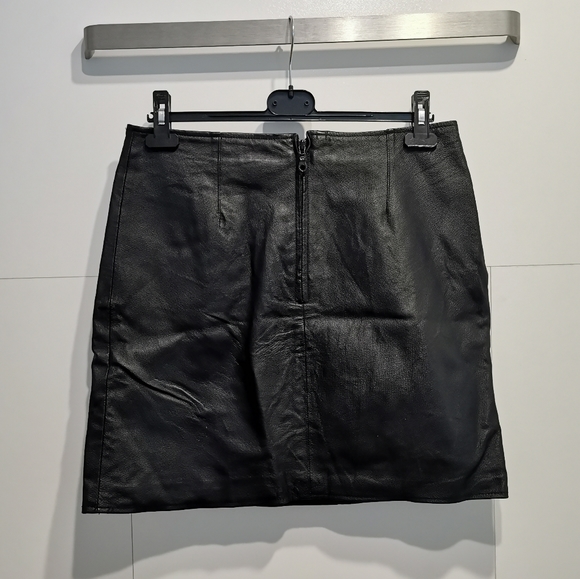 Exchange by Irwin Bilerman leather mini skirt size 13 black - Picture 2 of 3